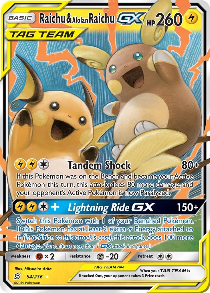 Raichu & Alolan Raichu GX #54